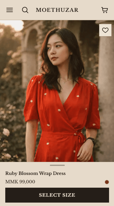 Moethuzar product detail interface